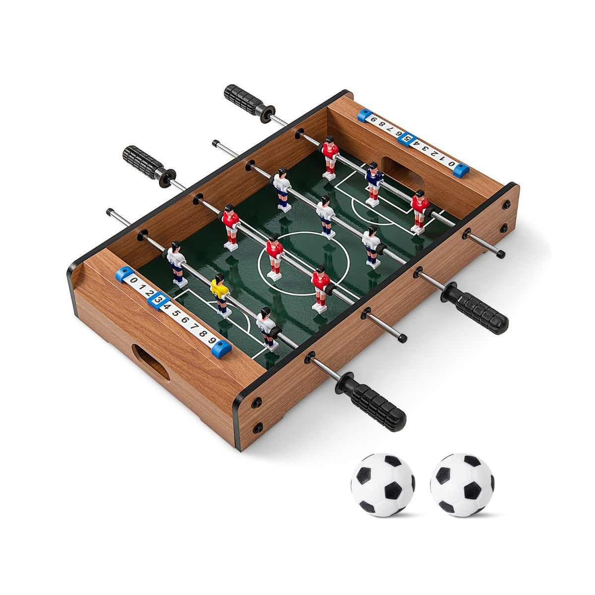 51cm Foosball Table with 2 Balls and 12 Players-Brown