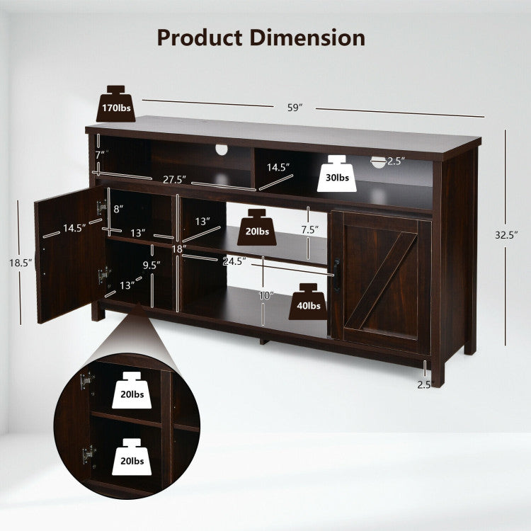 59 Inch TV Stand Media Center Console Cabinet for 65 Inch TV