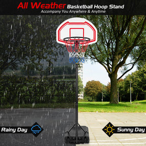 5 Height Adjustable Basketball Hoop with 2 Nets and Wheels for Home and Office Gym