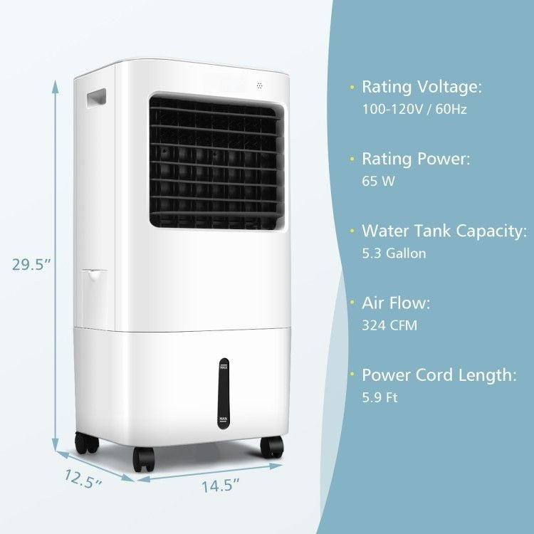 3-in-1 Evaporative Portable Air Cooler Fan with Remote Control and 7.5H Timer