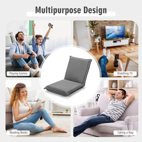 6-Adjustable Positions Folding Lazy Man Floor Sofa  Chair