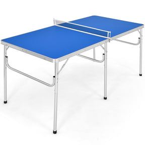 Hikidspace 60 Inch Folding Tennis Ping Pong Table with Accessories_Blue