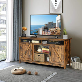 60 Inch Industrial Fireplace TV Stand for Up to 65 Inches TVs