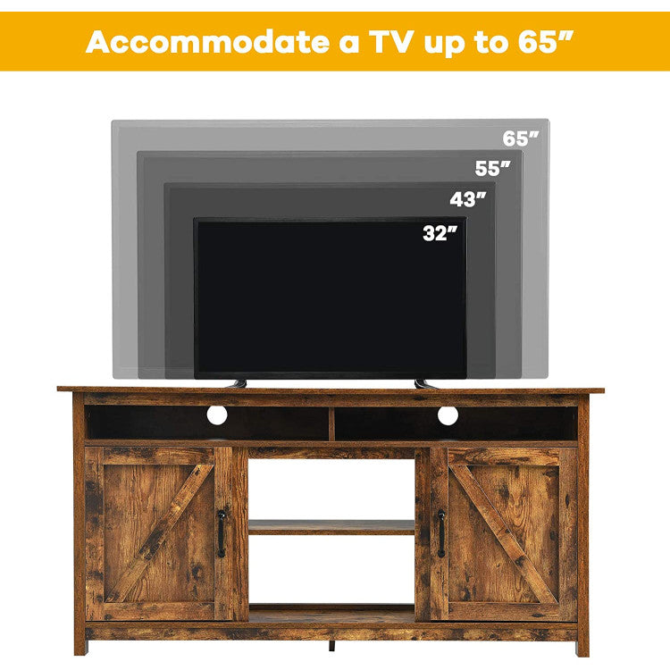 60 Inch Industrial Fireplace TV Stand for Up to 65 Inches TVs