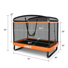 6 Feet Kids Entertaining Trampoline with Swing Safety Fence