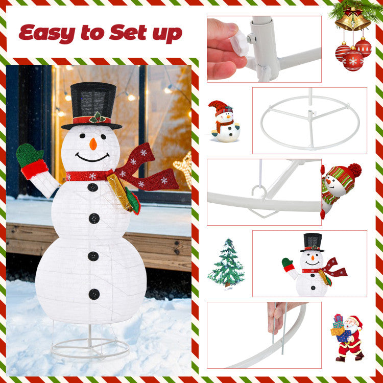 6 Feet Lighted Christmas Snowman with 180 Colorful LED Lights and 4 Brightness Levels