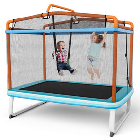 6 Feet Rectangle Trampoline with Removable Swing and Safety Net