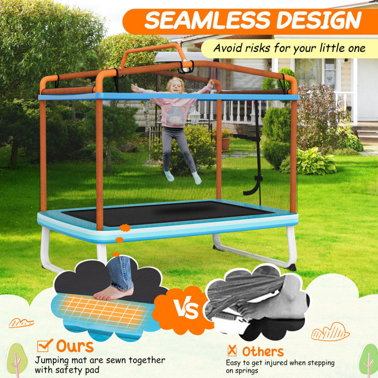 6 Feet Rectangle Trampoline with Removable Swing and Safety Net