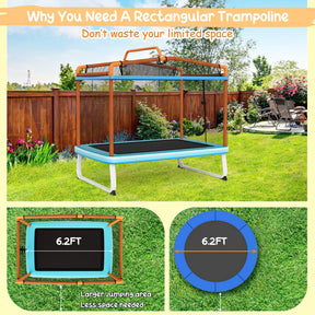 6 Feet Rectangle Trampoline with Removable Swing and Safety Net