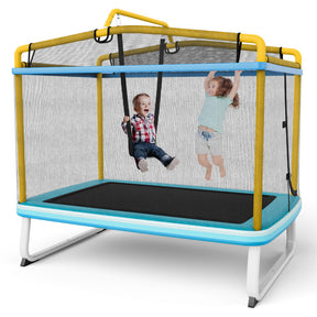 6 Feet Rectangle Trampoline with Removable Swing and Safety Net