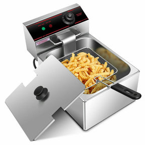 6.3QT  1700W Single Electric Deep Fryer with Basket Scoop