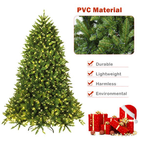 7.5 Feet Artificial Fir Christmas Tree with 700 LED Lights and 8 Illumination Modes