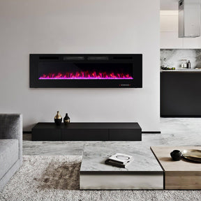 42/50/60/72 Inch 5100 BTU  Ultra-Thin Electric Fireplace with Decorative Crystals