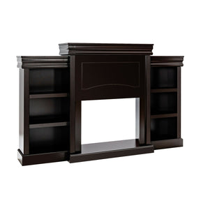 70 Inch Modern Entertainment Center TV Stands with Bookcase for 26" Electric Fireplace