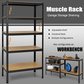 71 inch Heavy Duty Steel Adjustable 5 Level Storage Shelves