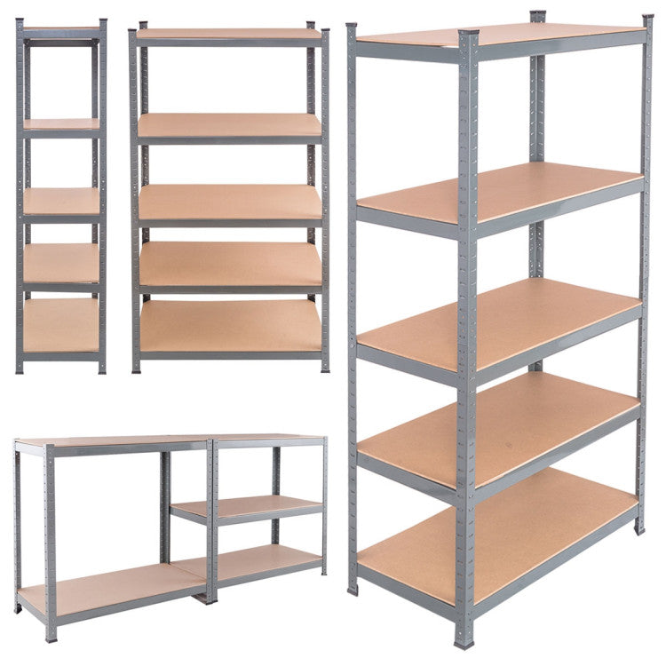 71 inch Heavy Duty Steel Adjustable 5 Level Storage Shelves