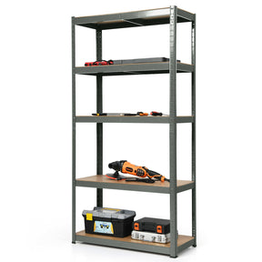 72 Inch Garage Storage Rack with 5 Adjustable Shelves for Books and Kitchenware