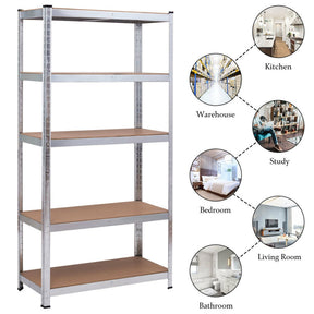 72 Inch Garage Storage Rack with 5 Adjustable Shelves for Books and Kitchenware