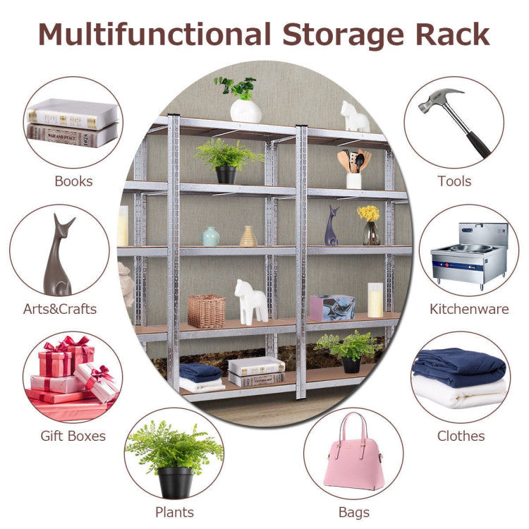 72 Inch Garage Storage Rack with 5 Adjustable Shelves for Books and Kitchenware