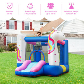 Hikidspace Kids Unicorn Inflatable Bounce House with 480W Blower