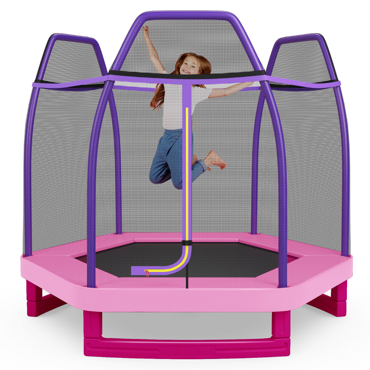 Kids Trampoline with Safety Enclosure Net for Outdoor Play