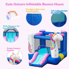 Hikidspace Kids Unicorn Inflatable Bounce House with 480W Blower