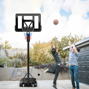 8 to 10 Feet 5-Level Height Adjustable Portable Basketball Hoop with  PE Base