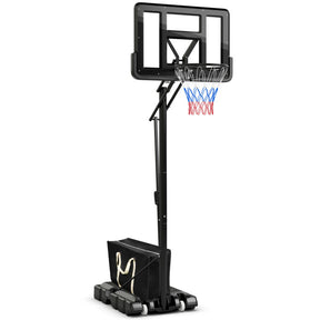 8 to 10 Feet 5-Level Height Adjustable Portable Basketball Hoop with  PE Base