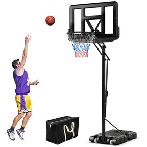 8 to 10 Feet 5-Level Height Adjustable Portable Basketball Hoop with  PE Base