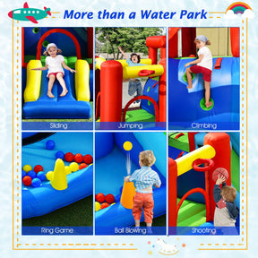 9-in-1 Inflatable Kids Water Slide Bounce House with 860W Blower