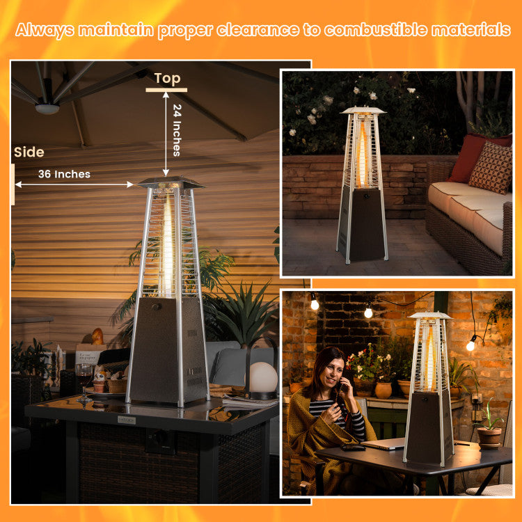 Hikidspace 9500 BTU Portable Steel Tabletop Patio Heater with Glass Tube and Anti-Tip