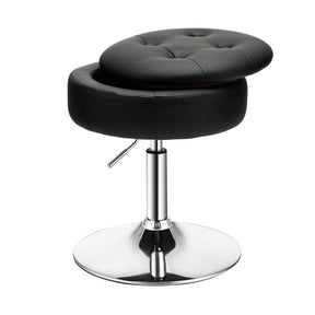 Adjustable 360° Swivel Vanity Stool with Removable Tray and Storage Compartment