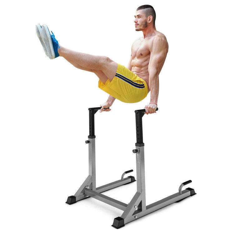 Adjustable Dip Bar with 10 Levels Adjustable Height for Home & Gym