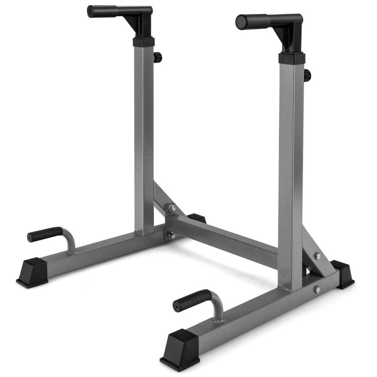 Adjustable Dip Bar with 10 Levels Adjustable Height for Home & Gym