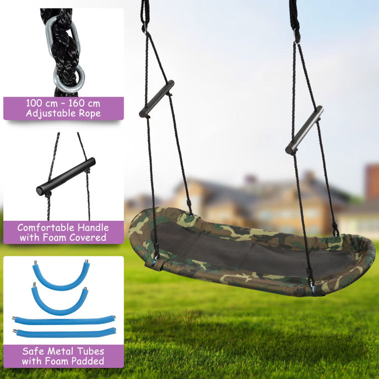 Adjustable Height  Oval Flying Saucer Tree Swing Kids for Outdoor with Handle