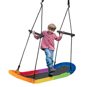 Adjustable Height  Oval Flying Saucer Tree Swing Kids for Outdoor with Handle