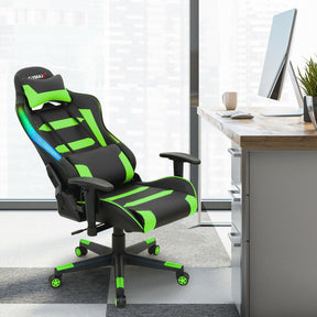 Adjustable Height  RGB Gaming Chair with LED Lights and Remote