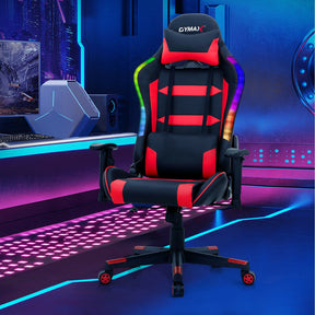 Adjustable Height  RGB Gaming Chair with LED Lights and Remote