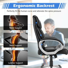 Adjustable High Back Leather Executive Computer Desk Chair for Home and Office