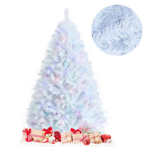 Artificial Christmas Tree with Iridescent Branch Tips and Metal Base