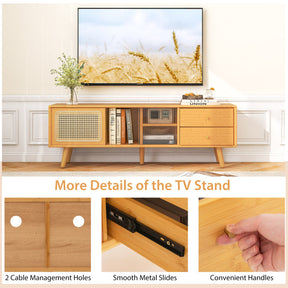 Bamboo TV Stand for up to 65 Inch TVs