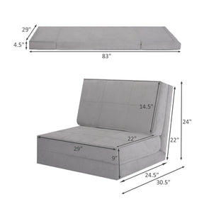 Convertible Lounger Folding Sofa Sleeper Bed with 5 Adjustable Positions