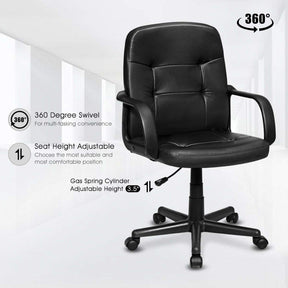 Ergonomic Conference Chair with 360-Degree Wheels for Office and Home