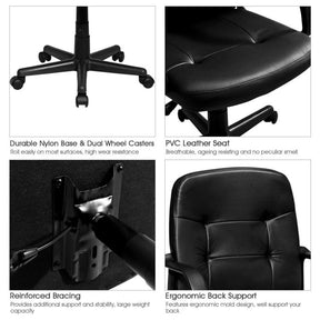 Ergonomic Conference Chair with 360-Degree Wheels for Office and Home