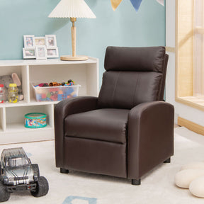 Ergonomic PU Leather Kids Recliner Lounge Sofa with Adjustable Backrest