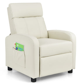 Ergonomic PU Leather Kids Recliner Lounge Sofa with Adjustable Backrest