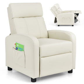 Ergonomic PU Leather Kids Recliner Lounge Sofa with Adjustable Backrest