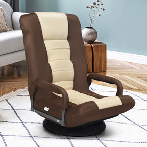 Foldable 360-Degree Swivel Gaming Floor Chair with 6-Position Adjustable Backrest