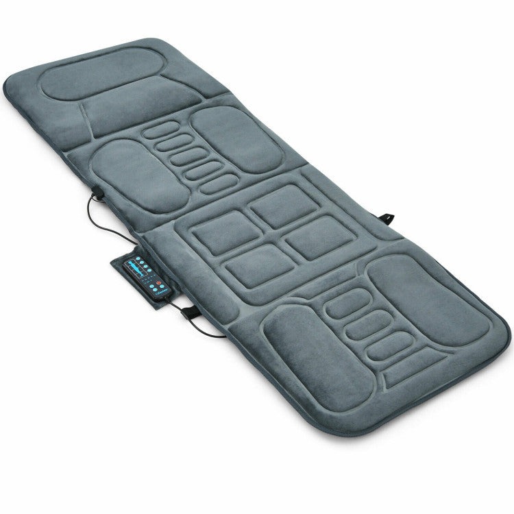 Foldable Body Massage Mat with Heating, 10 Vibration Motors & 5 Adjustable Modes