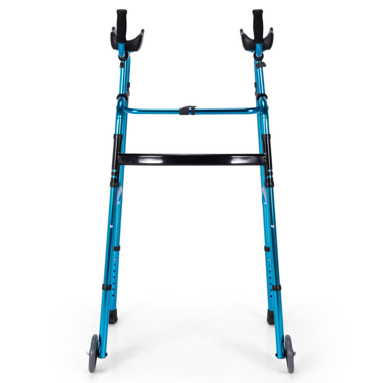 Foldable Rollator Lightweight Aluminum Alloy Rehabilitation Walker for  Elderly with Adjustable Height